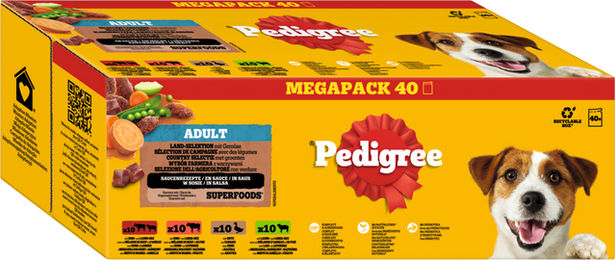 Pedigree Hundefutter Land-Selektion Stückchen in Sauce Adult 40 x 100g Beutel - 40 x 100 g – Bild 1 von 4