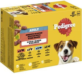 Pedigree Hundefutter Nassfutter Adult Stückchen in Gelee 36 x 100 g - 12 x 100 g – Bild 1 von 6