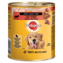 Produktbild von Pedigree Hundefutter Stückchen in Sauce mit Rind und Markknochen 800 g 12 Stück - 12 x 800 g
