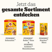 Produktbild von Pedigree Jumbone Riesenknochen Mini Kauknochen für Hunde mit Rind und Geflügel ohne Farb- und Aromastoffe 8 x 4 Stück - 8 x 160 g