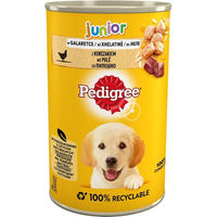 Produktbild von Pedigree Junior Hund Nassfutter Huhn in Gelee für Welpen ohne Zuckerzusatz 400 g - 24 x 400 g
