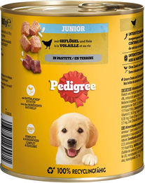 Pedigree Junior Hundefutter Geflügel in Pastete für Welpen 12 x 800 g - 12 x 800 g – Bild 1 von 3