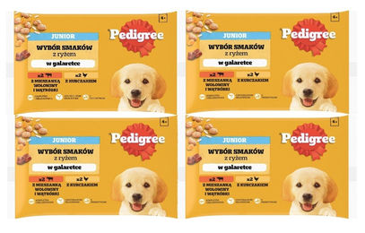 Pedigree Junior Nassfutter für Welpen mit Huhn und Rind in Gelee 4 x 100g - 4 x 100 g – Bild 1 von 4