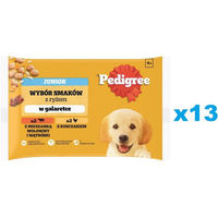 Produktbild von Pedigree Junior Nassfutter für Welpen mit Huhn und Rind in Gelee 52x100g - 52 x 100 g