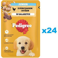 Produktbild von Pedigree Junior Nassfutter für Welpen mit Huhn und Schwein in Gelee 24x100g - 24 x 100 g