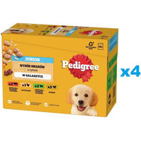 Produktbild von Pedigree Junior Nassfutter für Welpen mit Stückchen in Gelee, Mix aus Huhn, Rind, Lamm und Geflügel, 48 x 100g - 48 x 100 g