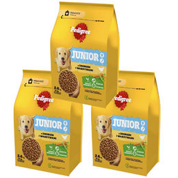 Pedigree Junior Trockenfutter Geflügel für Hunde ohne Farb- und Aromastoffe 7,8 kg - 3 x 2,6 kg – Bild 1 von 3