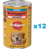 Produktbild von Pedigree Nassfutter für adulte Hunde mit Rind in Gelee 12x1200g ohne Farb- und Aromastoffe - 12 x 1200 g