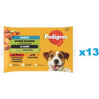 Produktbild von Pedigree Nassfutter für adulte Hunde Stückchen in Sauce Rind Lamm Truthahn 52x100g - 52 x 100 g