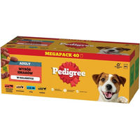 Produktbild von Pedigree Nassfutter für erwachsene Hunde Stückchen in Gelee Mix Rind Huhn Fisch Geflügel 40x100g - 40 x 100 g
