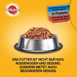 Produktbild von Pedigree Nassfutter Hund Adult Classic 12x800 g Rind Lamm und Huhn ohne Zucker und Konservierungsstoffe - 12 x 800 g