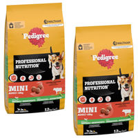 Produktbild von Pedigree Professional Nutrition Adult Trockenfutter für kleine Hunde mit Rind und Gemüse 2x12kg