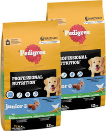 Pedigree Professional Nutrition Junior Hundefutter für Welpen mittlerer und großer Rassen mit Geflügel ohne künstliche Aromen und Farbstoffe 2 x 12 kg – Bild 1 von 1