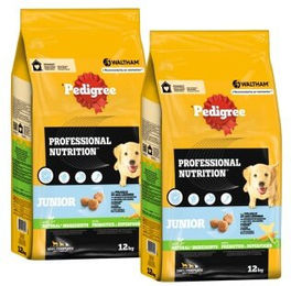Pedigree Professional Nutrition Junior Welpenfutter Geflügel und Gemüse ohne Farb- und Aromastoffe 2x12 kg - 2 x 12 kg – Bild 1 von 2