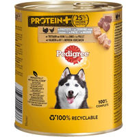 Produktbild von Pedigree Protein+ Hundefutter Pastete mit Truthahn und Huhn für erwachsene Hunde 800 g - 800 g