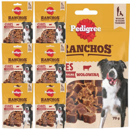Pedigree Ranchos Cubes Belohnungssnack für adulte Hunde mit Rind, ohne Zucker und Farbstoffe, 7 x 70 g - 7 x 70 g – Bild 1 von 5