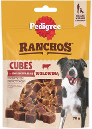 Produktbild von Pedigree Ranchos Cubes Belohnungssnack für Hunde mit Rind, ohne Zucker und Farbstoffe, 70g - 70 g