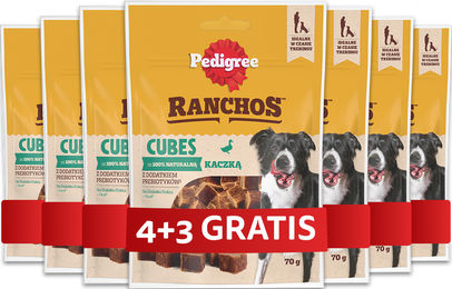 Pedigree Ranchos Cubes Belohnungssnack mit Ente für adulte Hunde getreidefrei ohne Zucker 490 g – Bild 1 von 1