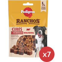 Produktbild von Pedigree Ranchos Cubes Belohnungssnack mit Rind für Hunde und Welpen ohne Zucker und künstliche Aromen 490 g