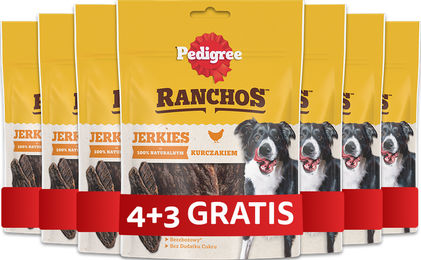 Pedigree Ranchos Jerkies Hundesnacks Trockenfleisch mit Huhn für erwachsene Hunde 7 x 70g – Bild 1 von 1