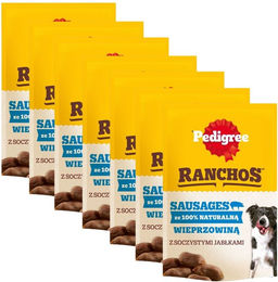 Pedigree Ranchos Sausages Schwein Hund Belohnungssnack getreidefrei und ohne Zucker 420g – Bild 1 von 1
