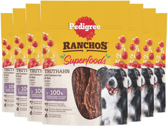 Pedigree Ranchos Superfoods Ergänzungsfuttermittel für adulte Hunde mit Pute, Cranberry und Reis zur Unterstützung der Verdauung 7 x 70 g – Bild 1 von 1