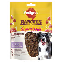 Produktbild von Pedigree Ranchos Superfoods Hundeleckerlis mit Truthahn 70 g ohne Zucker und Farbstoffe - 7 x 70 g