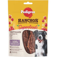 Produktbild von Pedigree Ranchos Superfoods Hundeleckerlis mit Truthahn für erwachsene Hunde ohne Zucker und Farbstoffe 7x70g