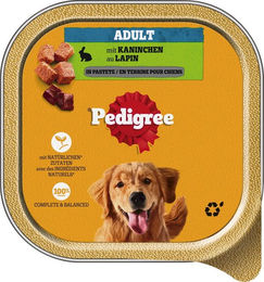 Produktbild von Pedigree Schale Extra Vital Paté Kaninchen für erwachsene Hunde mit Haut und Fell Unterstützung