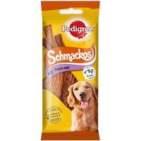 Produktbild von Pedigree Schmackos Multi Mix Belohnungssnack für Hunde Adult mit Rind, Geflügel und Lamm ohne Farb- und Aromastoffe 36 g - 15 x 36 g