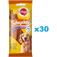 Produktbild von Pedigree Schmackos Multi Mix Belohnungssnack für Hunde mit Rind, Geflügel und Lamm 30x36 g - 30 x 36 g