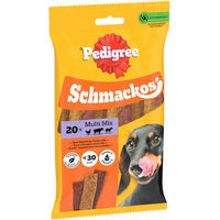 Produktbild von Pedigree Schmackos Multi Mix Hundesnacks Kausnack für Hunde Adult mit Rind, Lamm und Geflügel ohne Farb- und Aromastoffe 9 x 20 Stück - 9 x 20 Stk.