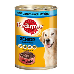 Produktbild von Pedigree Senior Hundefutter Lamm und Geflügel ohne Farb- und Aromastoffe ohne Konservierungsstoffe 400 g 12 Stück - 12 x 400 g