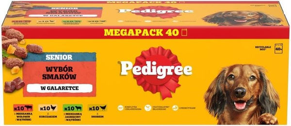 Pedigree Senior Nassfutter für Hunde mit Rind, Leber, Huhn, Lamm und Geflügel in Gelee 40 x 100 g – Bild 1 von 1