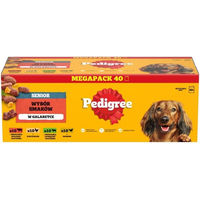 Produktbild von Pedigree Senior Nassfutter für Hunde mit Rind, Leber, Huhn, Lamm und Geflügel in Gelee 40 x 100 g