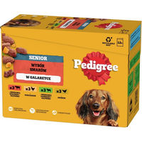 Produktbild von Pedigree Senior Nassfutter Mix Stückchen in Gelee mit Rind Huhn Lamm 12x100 g - 12 x 100 g