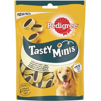 Produktbild von Pedigree Tasty Minis Belohnungssnack für Hunde mit Käse und Rindfleischgeschmack 140 g ohne Farb- und Aromastoffe sowie Konservierungsstoffe - 140 g