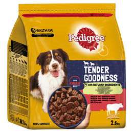 Produktbild von Pedigree Tender Goodness Hundefutter mit Rind ohne Farb- und Aromastoffe 2,6 kg - 2,6 kg