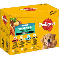 Produktbild von Pedigree Vitality+ Hundefutter Adult Stückchen in Sauce 48 x 85 g Mix aus Rind Huhn Geflügel und Fisch - 48 x 85 g