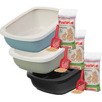 Produktbild von PeeWee EcoGranda Katzenklo Starter-Paket Offene Schalentoilette aus Kunststoff in Blau und Beige