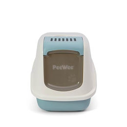 PeeWee EcoHus Haubentoilette geschlossenes Katzenklo aus Kunststoff in Blau-Beige – Bild 1 von 3