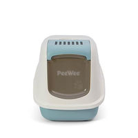 Produktbild von PeeWee EcoHus Haubentoilette geschlossenes Katzenklo aus Kunststoff in Blau-Beige