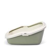Produktbild von PeeWee EcoMinor Katzentoilette als offene Schale aus Kunststoff in Grün-Beige inkl. 3kg Holzpellets-Streu