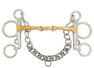 Produktbild von Pelham BR Baby Soft Contact Gebiss doppelt gebrochen in Gold