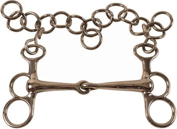Produktbild von Pelham Gebiss für Pferde von Umbria Equitazione aus Edelstahl in Silber und Braun
