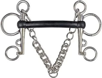 Produktbild von Pelham HorseGuard RS Gebiss aus Gummi in Silber und Schwarz für Pferde