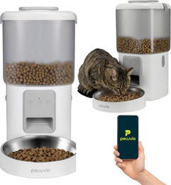 Peluvio CRISPY WIFI CAT Katzen-Futterspender mit App-Steuerung 4,5L Weiß – Bild 1 von 5