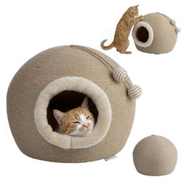 Peluvio Flurby Kratzbaum für Katzen mit Haus aus Sisal 45x45x37 cm – Bild 1 von 1