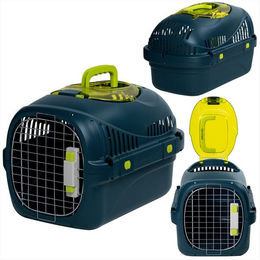 Peluvio Mini Tiertransportbox für Hunde und Katzen aus Kunststoff in Blau – Bild 1 von 5