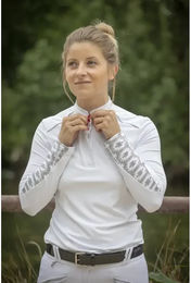 Pénélope Anais Reitshirt für Damen in Grau und Weiß Größe XL – Bild 1 von 1